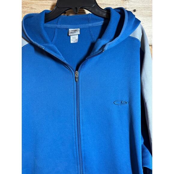 Men's Size XL Champion Duo Dry Royal Blue & Gray Hooded Jacket With Pockets - Picture 3 of 6